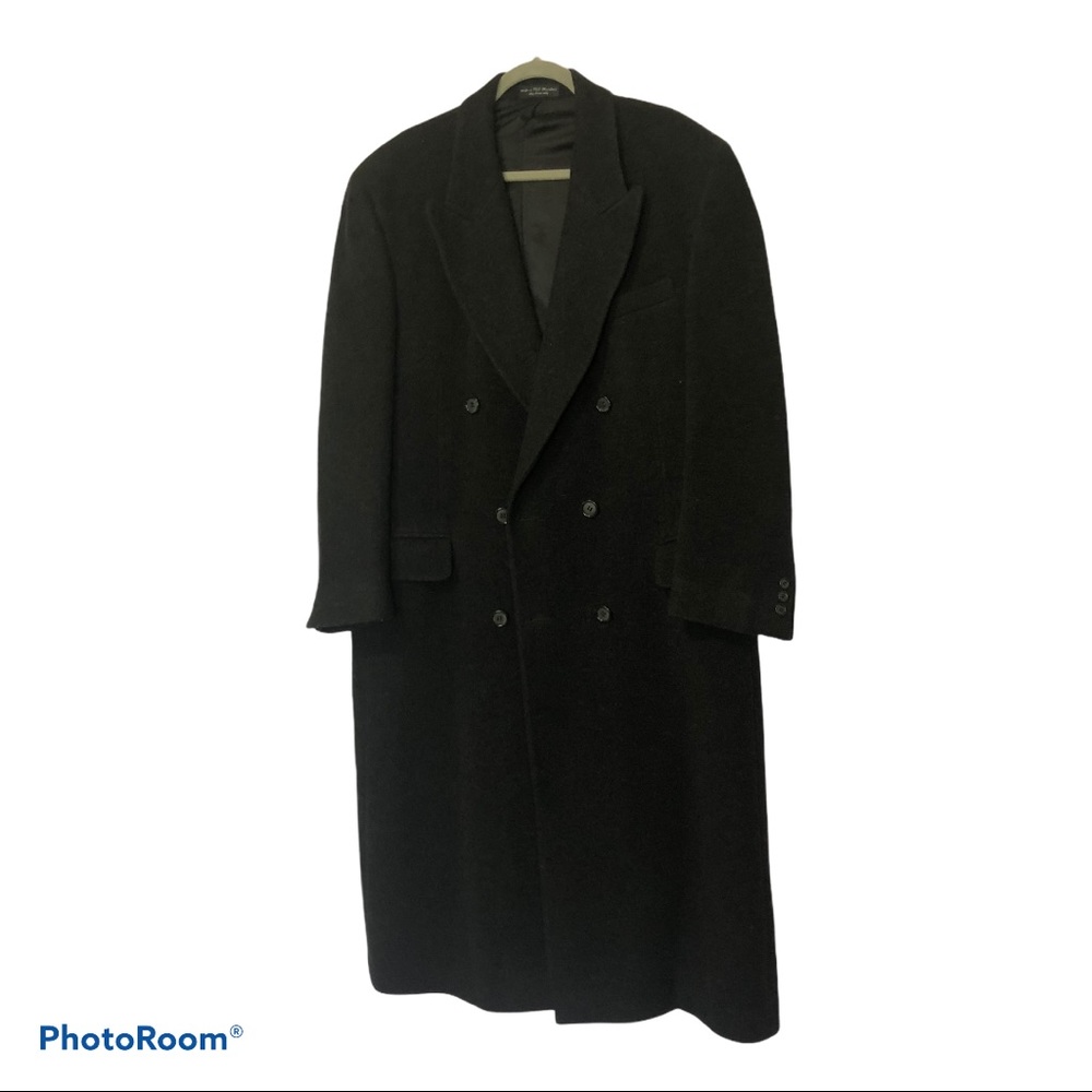 John Ashford Authentic Wool Trench Black OverCoat. 40R. Classy Rare